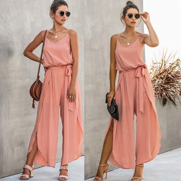 Chic Nation Pants - Blush Pink Jumpsuit
